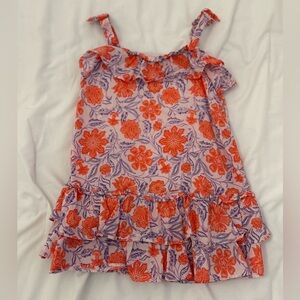 Janie and Jack Orange Tiered Ruffled Tank Dress